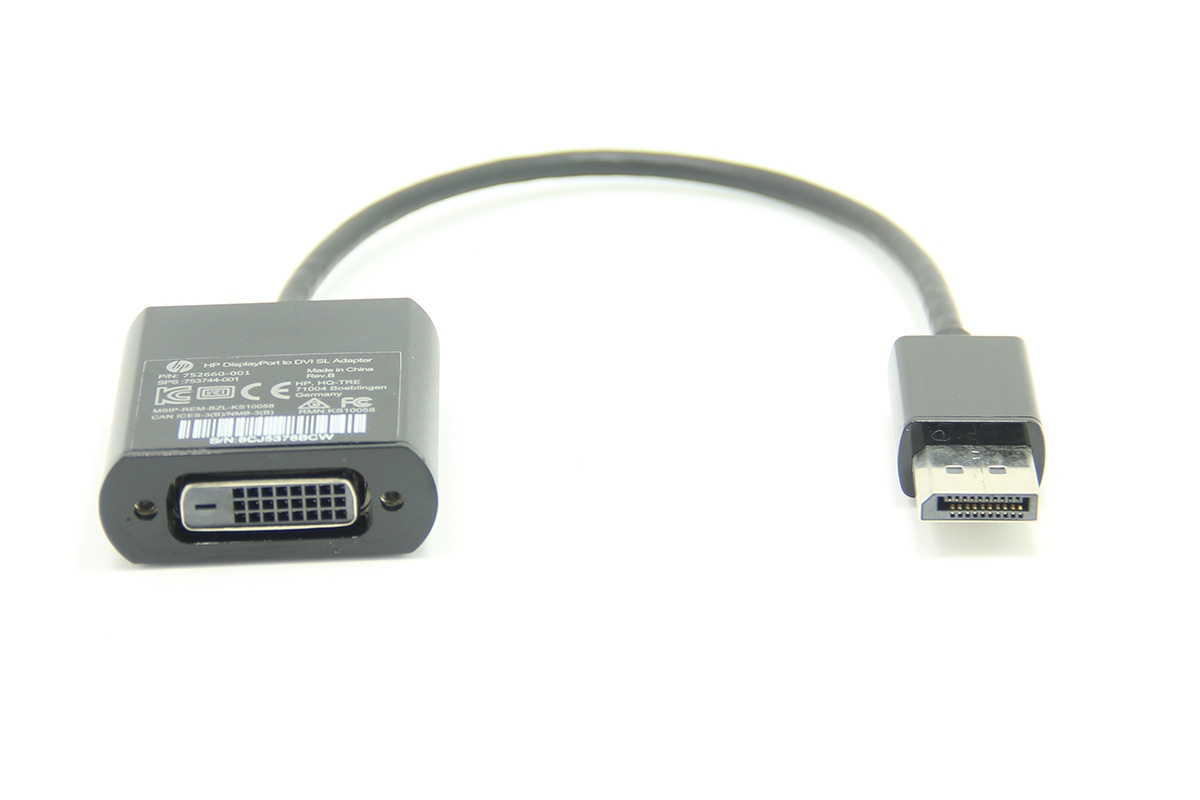 原装HP惠普 dp转dvi视频转接线高清连接线752660-001 DisplayPort to DVI