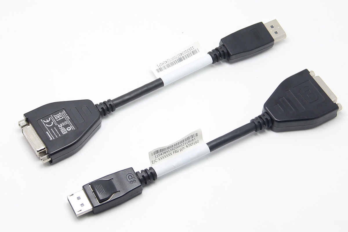 全新原装联想DP转DVI视频转接线 Displayport转DVI线 笔记本转DVI 43N9160 PN:43N9159