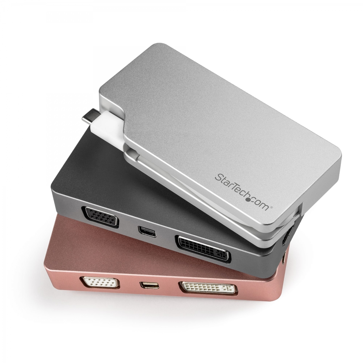 CDPVGDVHDMDP type-C转HDMI/minidp/vga/dvi 4k 60hz便携多接口教师投影仪课件 USB C 多端口视频适配器，带 HDMI、VGA、Mini DisplayPort 或 DVI - USB Type C 显示器适配器转 HDMI 1.4 或 mDP 1.2 (4K) - VGA 或 DVI (1080p)