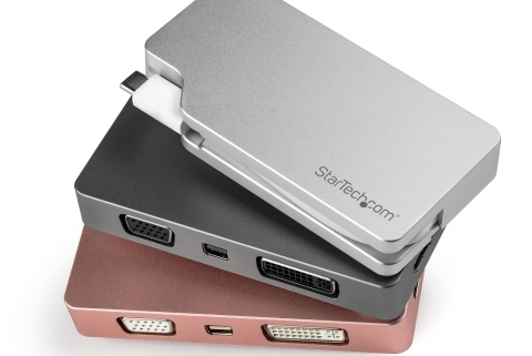 CDPVGDVHDMDP type-C转HDMI/minidp/vga/dvi 4k 60hz便携多接口教师投影仪课件 USB C 多端口视频适配器，带 HDMI、VGA、Mini DisplayPort 或 DVI - USB Type C 显示器适配器转 HDMI 1.4 或 mDP 1.2 (4K) - VGA 或 DVI (1080p)