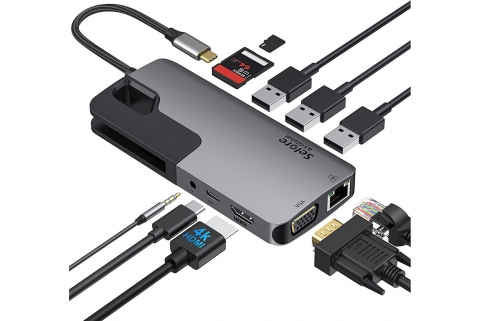 全功能C便携式扩展坞多USB3.0 SD卡千兆网卡HDMI支持win和Mac电脑支持 iPad pro