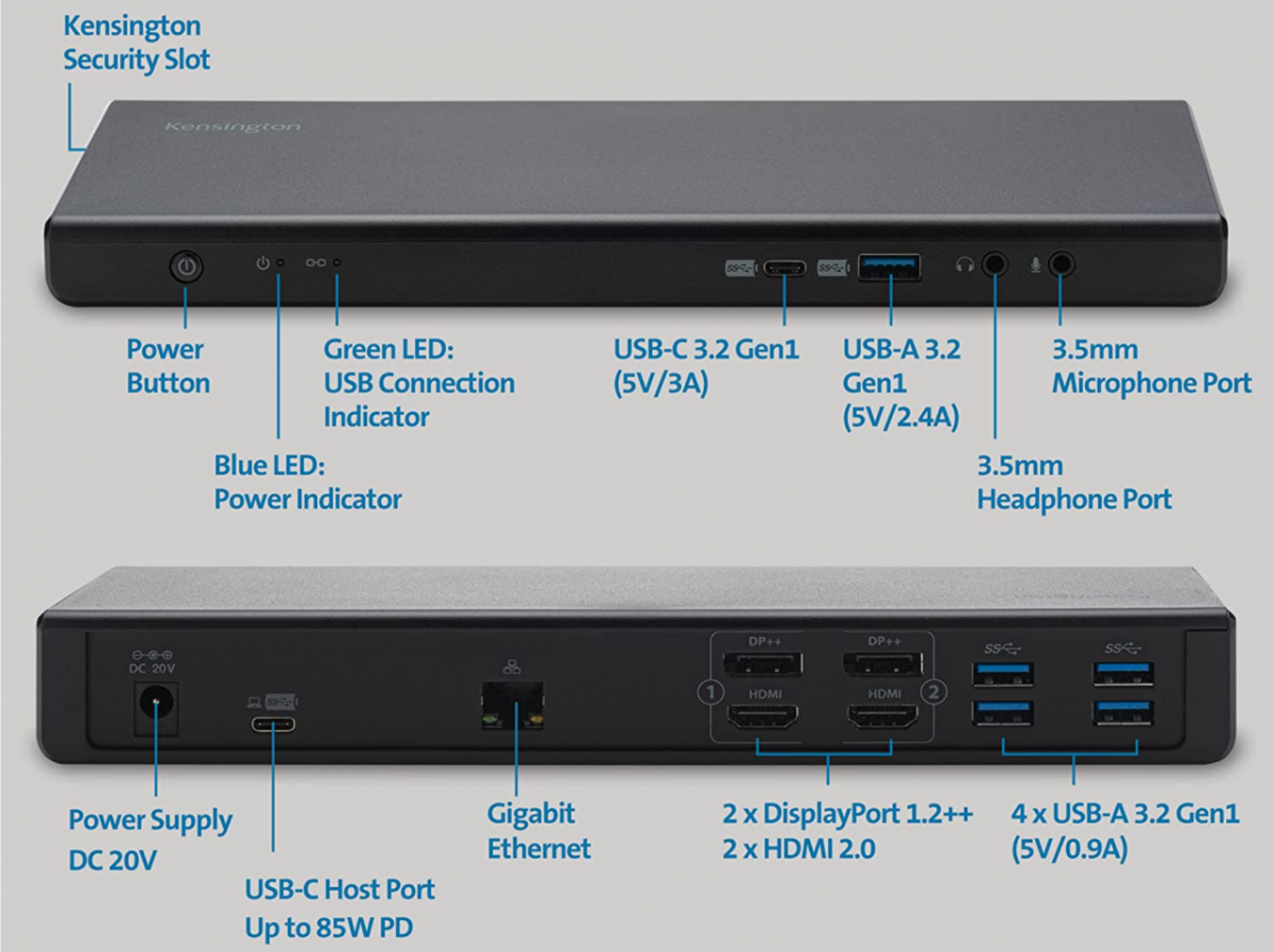 售完：原装肯新通SD4750P USB-C Docking支持85瓦PD供电双4k 60hz通用型