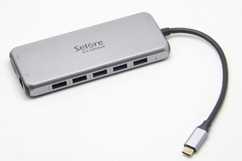便携式多功能扩展坞HDMI VGA 网卡 USB SD卡支持win Mac带PD供电