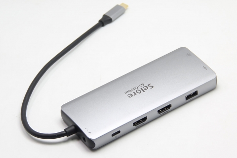 便携式12合1扩展坞USB-C转双HDMI VGA 千兆网卡 4个USB SD/TF卡PD
