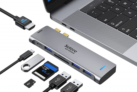 适用于Macbookpro air便携式扩展坞多功能高速集线器转换器m1 m2
