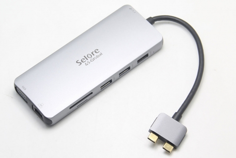 苹果笔记本专用便携式拓展坞支持Macbookpro/air外接双HDMI显示器USB3.0网卡SD卡